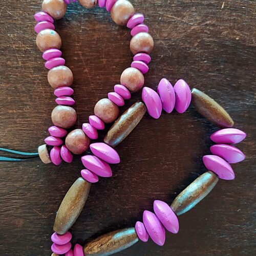2 Pulseras de Cuentas de Madera Unisex
