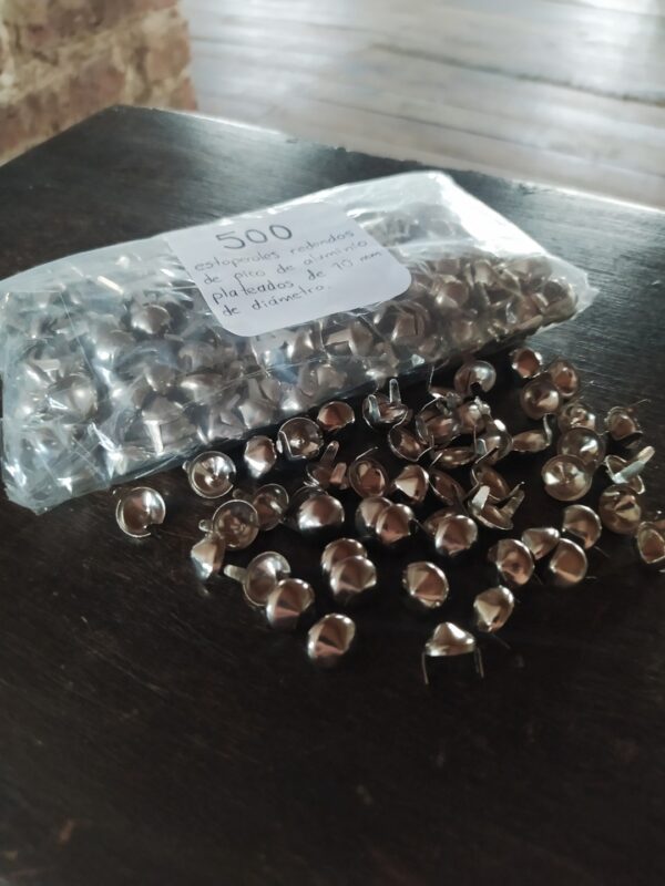 500 Estoperoles de Aluminio Plateados 10mm