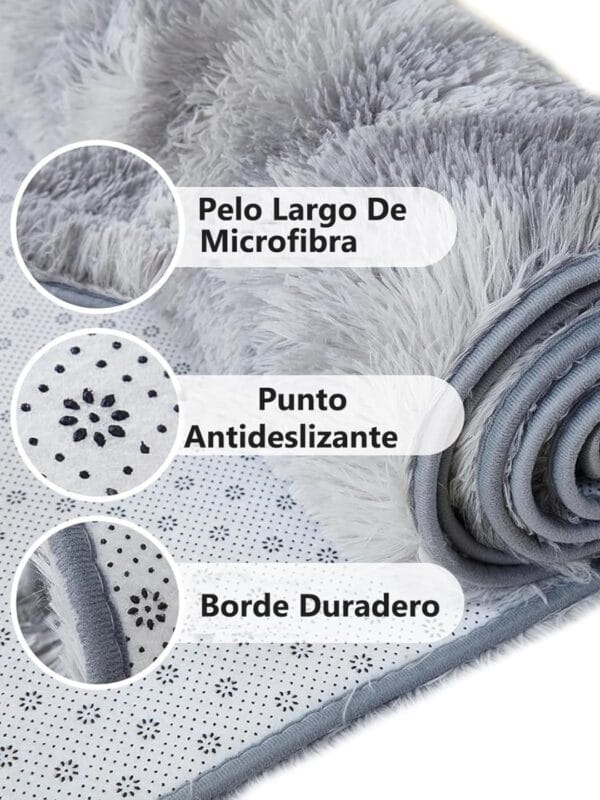 Alfombra de Felpa Ultra Suave Antideslizante de 120x160cm (5) Alfombra de Felpa Ultra Suave Antideslizante 120x160cm