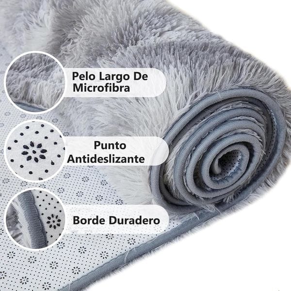 Alfombra de Felpa Ultra Suave Antideslizante de 120x160cm (6) Alfombra de Felpa Ultra Suave Antideslizante de 120x160cm