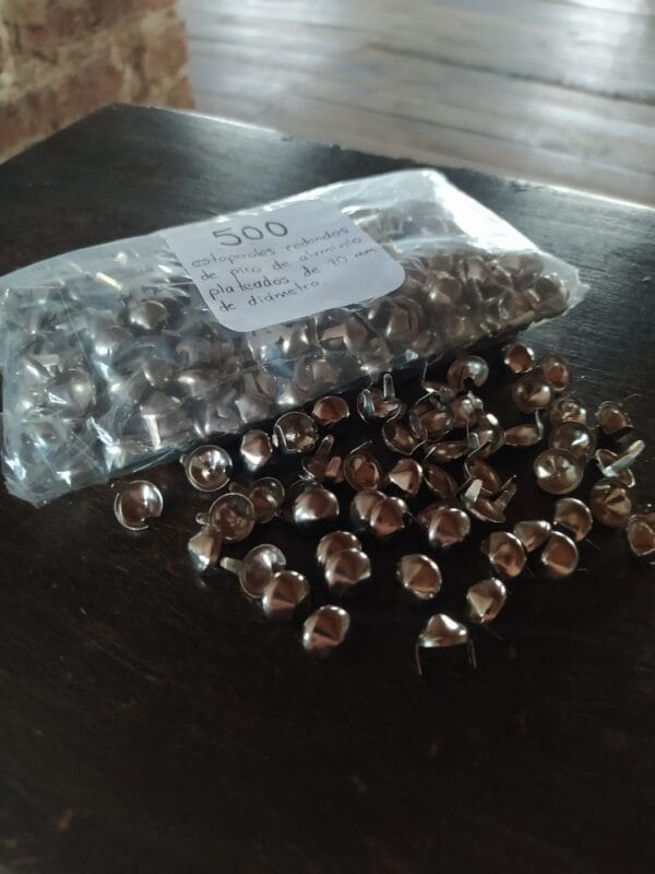 Paquete de 500 Estoperoles de Aluminio Plateado/Níquel 10mm