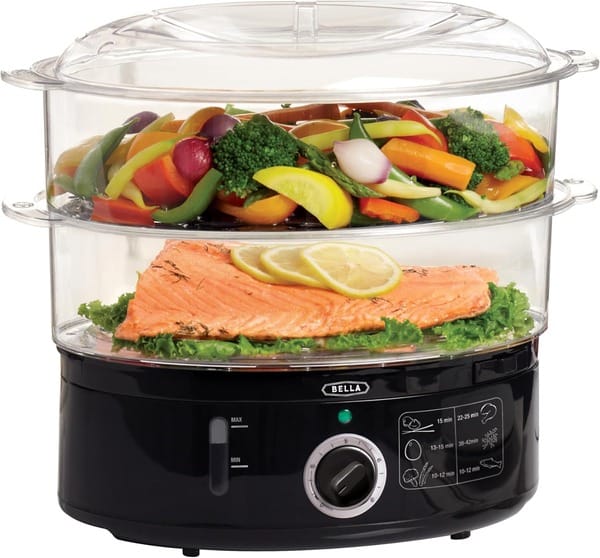 Vaporera de Alimentos Bella Eléctrica 2 Niveles Apilables