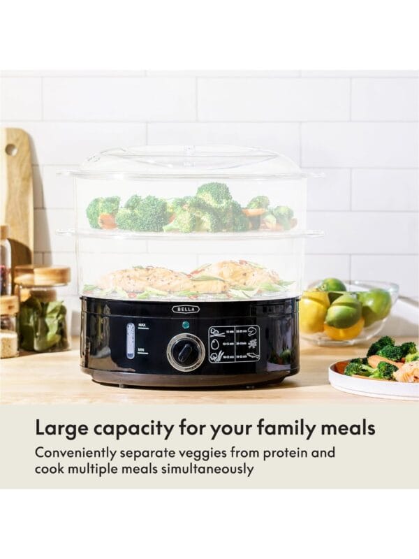 Vaporera de Alimentos Bella Eléctrica Apilable 2 Niveles