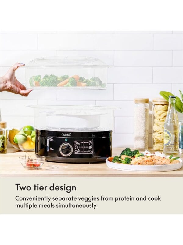 Vaporera de Alimentos Bella Eléctrica Apilable 2 Niveles