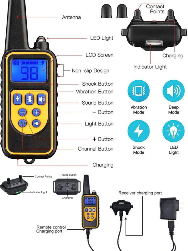 bambimo – 11 Collar Antiladridos Recargable y a Prueba de Agua