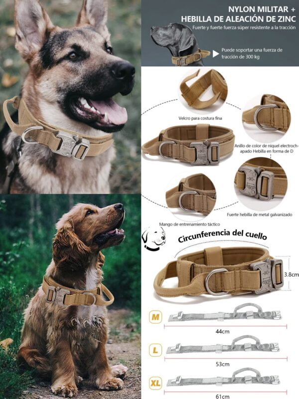 bambimo – 18 Collar Táctico Resistente para Perros Grandes