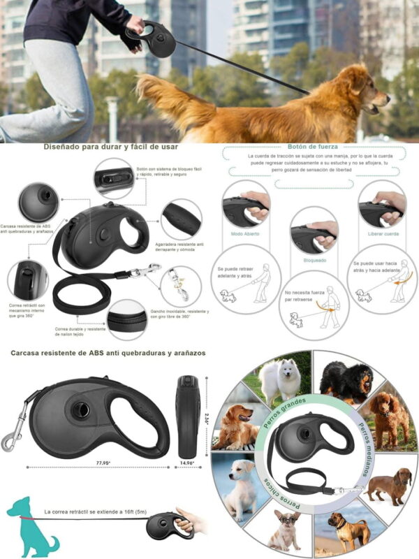 bambimo – 32 Correa Retráctil para Perros