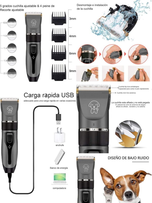 bambimo – 36 Máquina para Cortar Pelo Recargable para Perros
