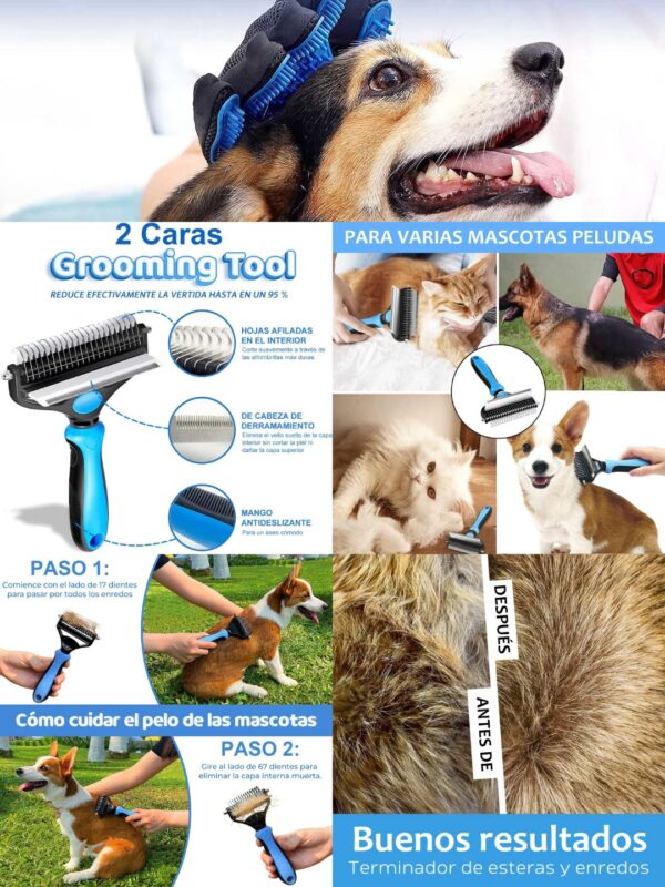 bambimo – 40 Cepillo 2 en 1 para Perros y Gatos
