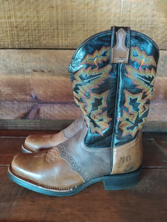 caballodomestico – 32 Botas Vaqueras Rio Grande Naranja Talla 24.5 para Mujer