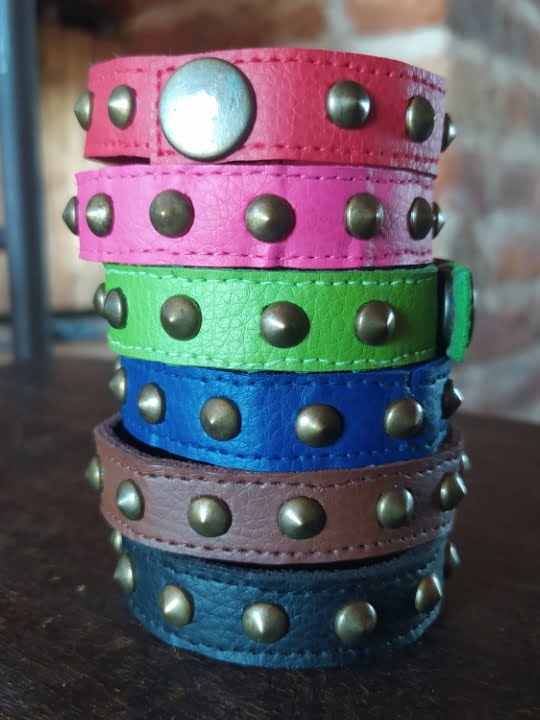 harleblue – 10 Pulsera Artesanal de Cuero Sintético Unitalla Unisex