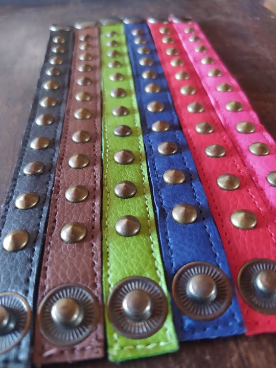harleblue – 11 Pulsera Artesanal de Cuero Sintético Unitalla Unisex