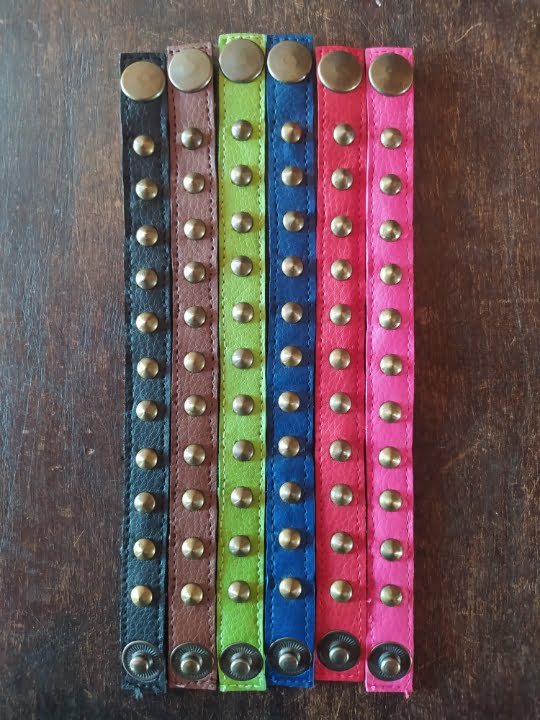 harleblue – 12 Pulsera Artesanal de Cuero Sintético Unitalla Unisex