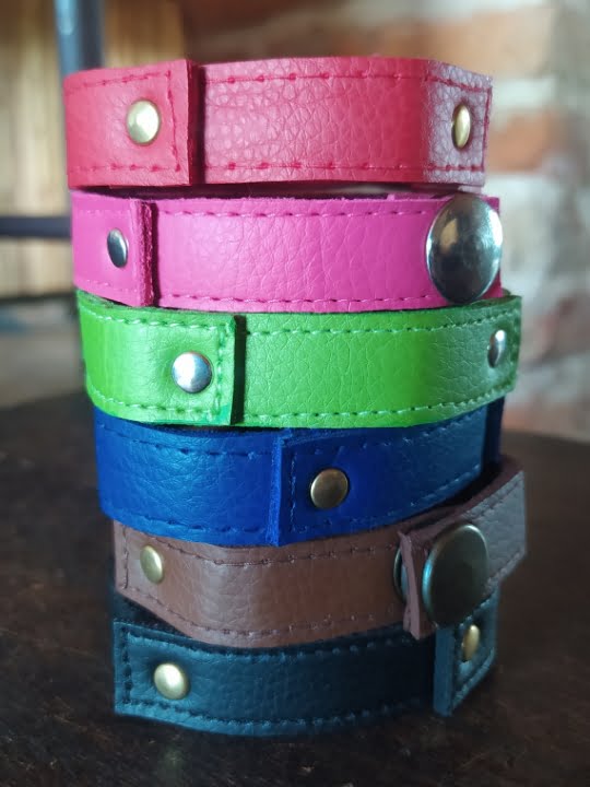 harleblue – 14 Pulsera Artesanal de Cuero Sintético Unitalla Unisex