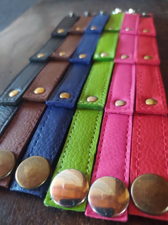 harleblue – 15 Pulsera Artesanal de Cuero Sintético Unitalla Unisex