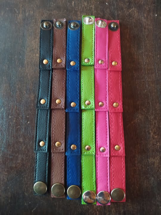 harleblue – 16 Pulsera Artesanal de Cuero Sintético Unitalla Unisex