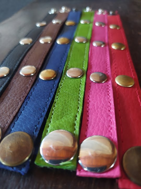 harleblue – 19 Pulsera Artesanal de Cuero Sintético Unitalla Unisex