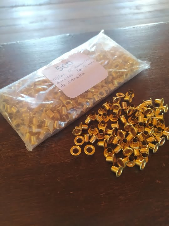 harleblue – 38 Paquete de 500 Ojillos Dorados para Tela o Papel