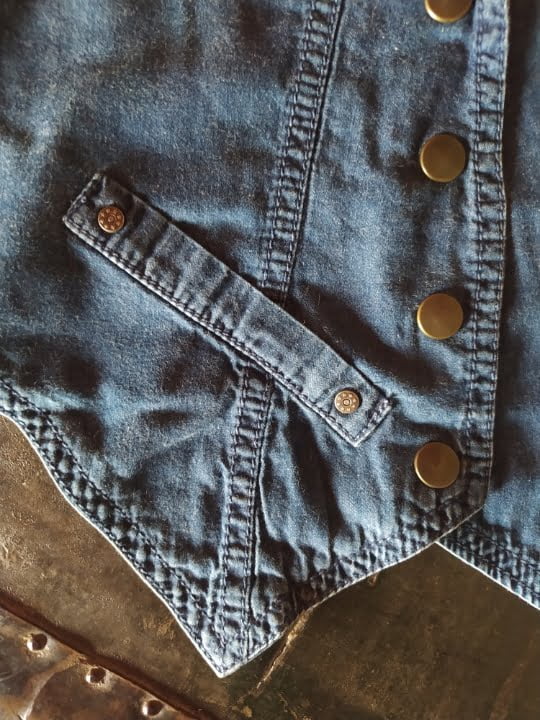 millannie – 27 Chaleco de Mezclilla Blue Asphalt para Mujer
