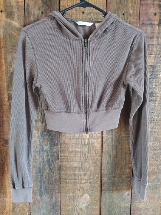 millannie – 49 Sudadera de Top Corto con Gorro Derek Heart para Mujer